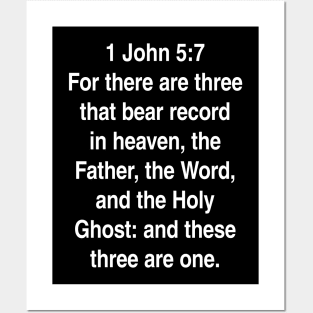 1 John 5:7  Bible Verse Typography KJV Posters and Art